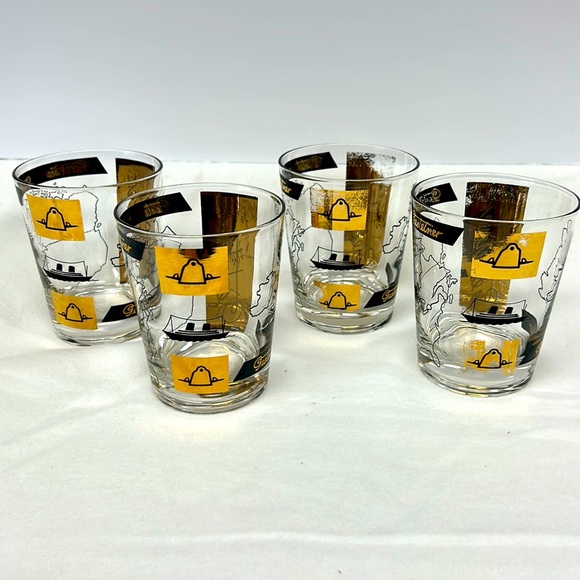 Mid Century Modern “Gestetner Company “ promotional set of 4 rock glasses - Picture 14 of 15